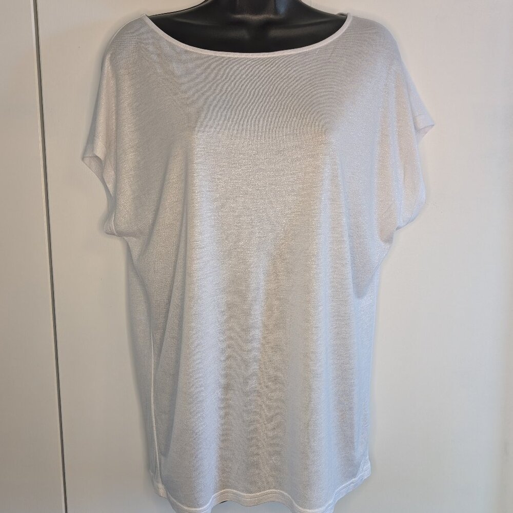 EUC Lauren Ralph Lauren Women's Metallic T shirt top SZM
